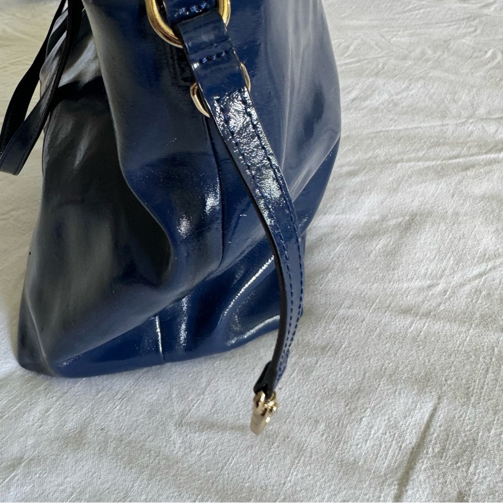 Kate Spade Veranda Place Patent Blossom Baby Diaper Bag Tote French Navy - Picture 7 of 10